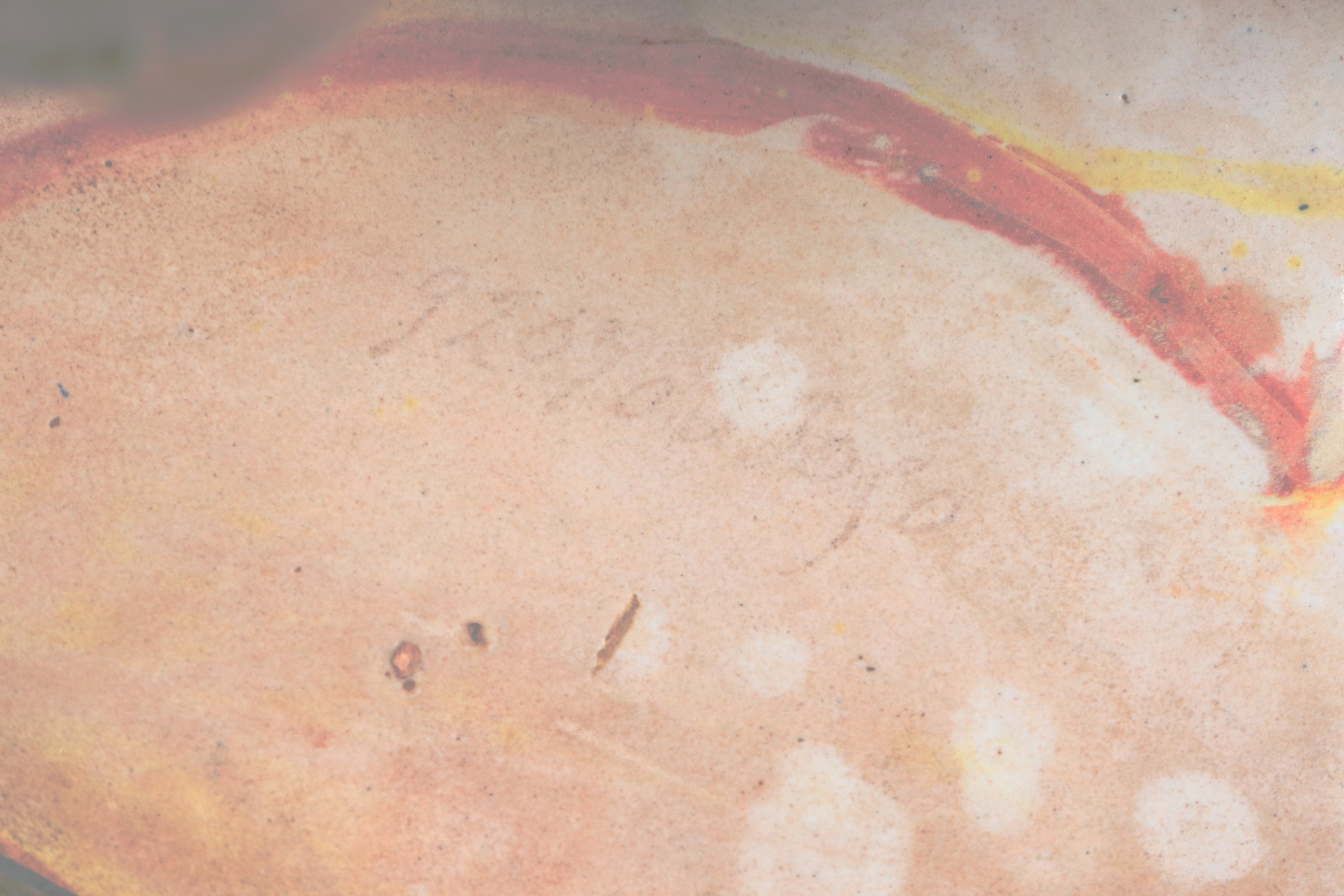 Grande vasca in maiolica lustrata Gualdo Tadino, marcata Alfredo Santarelli (1874-1957), interame...