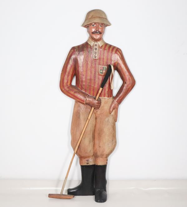 &quot;Polo Player&quot;, decorated wooden sculpture. England 1920s - 1940s