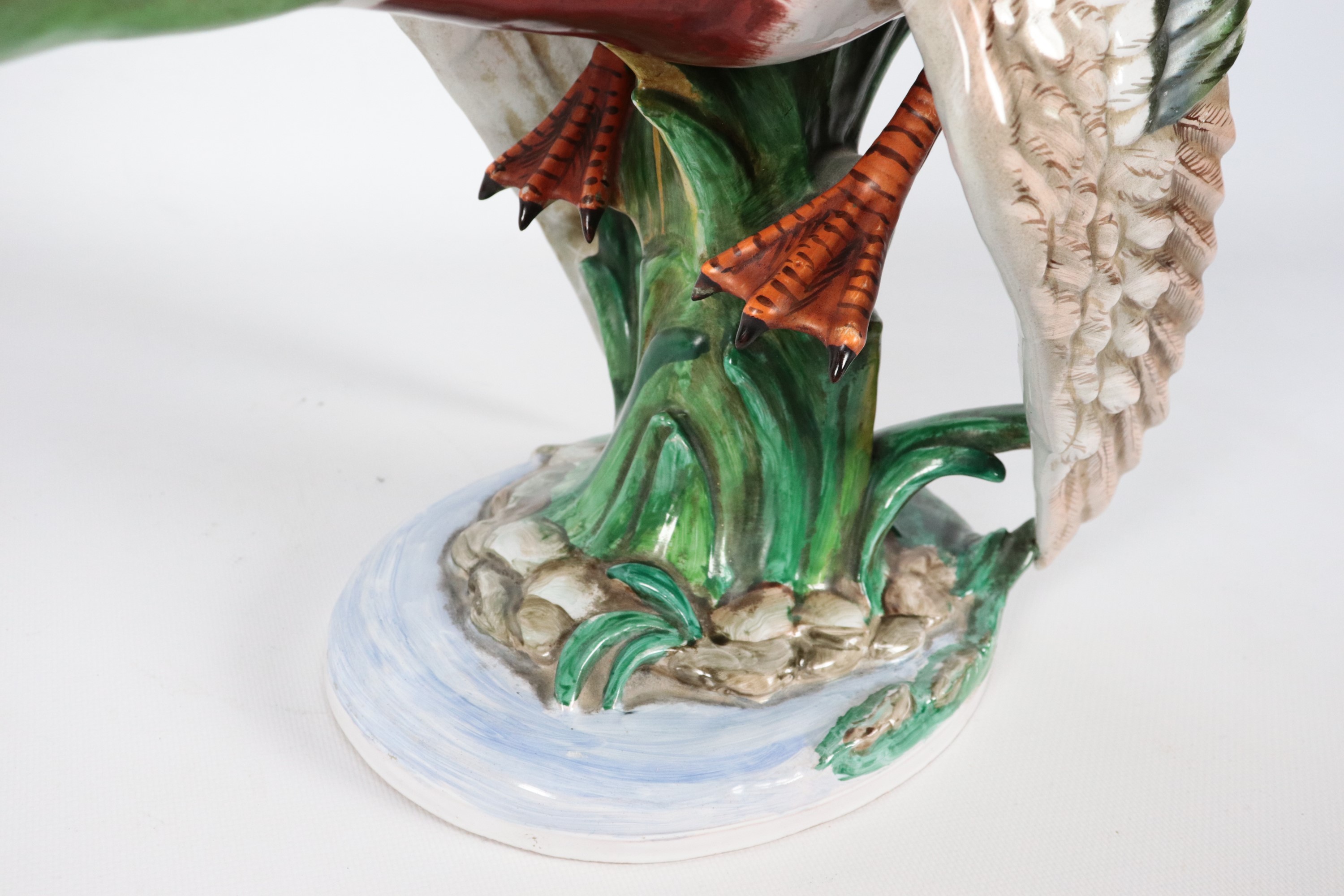 Firmata. "Anatra", scultura in ceramica smaltata interamente decorata a varie policrome. Anni '40...