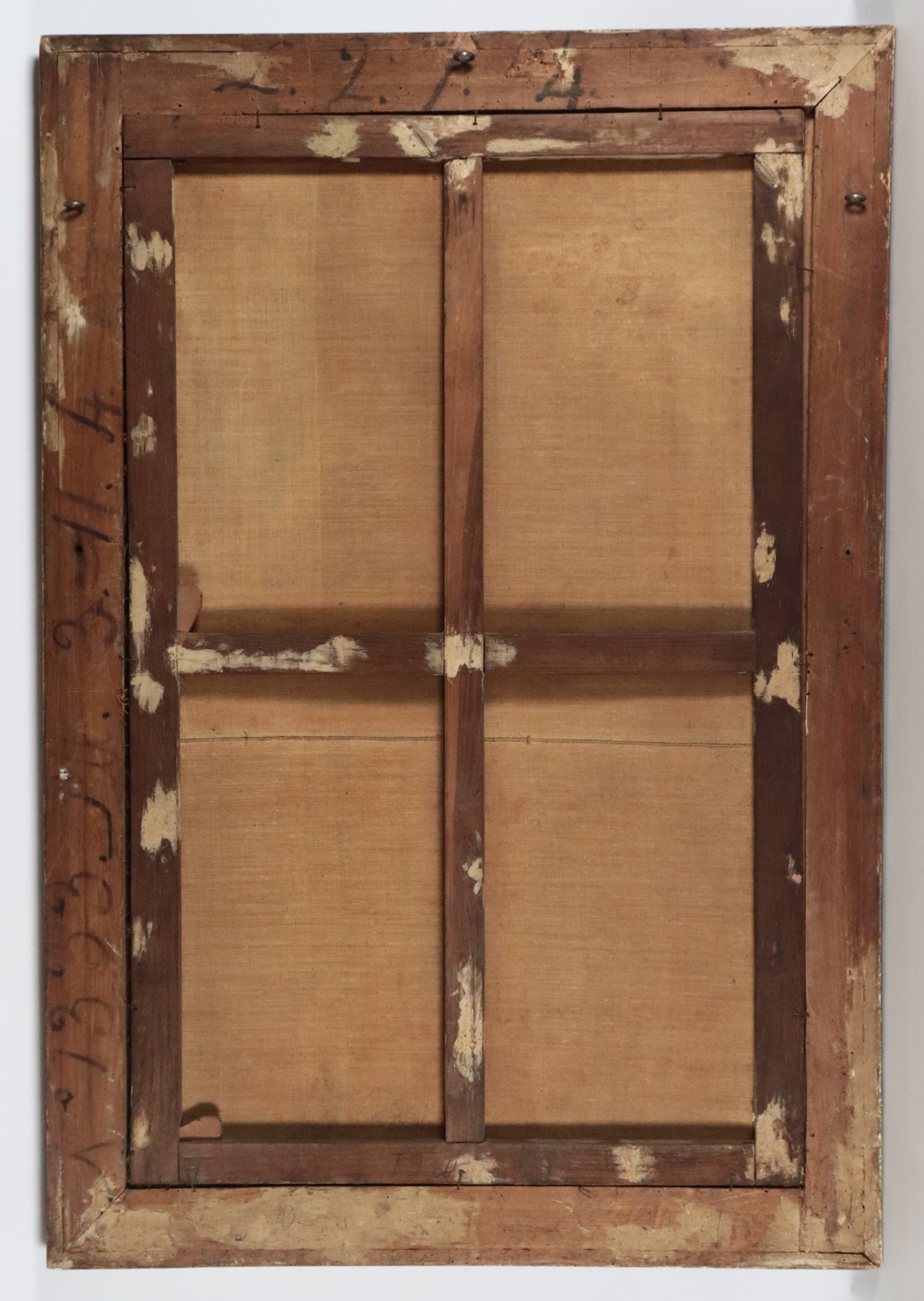 "L'Annunciazione", dipinto ad olio su tela di ottima esecuzione pittorica, cornice in legno argen...