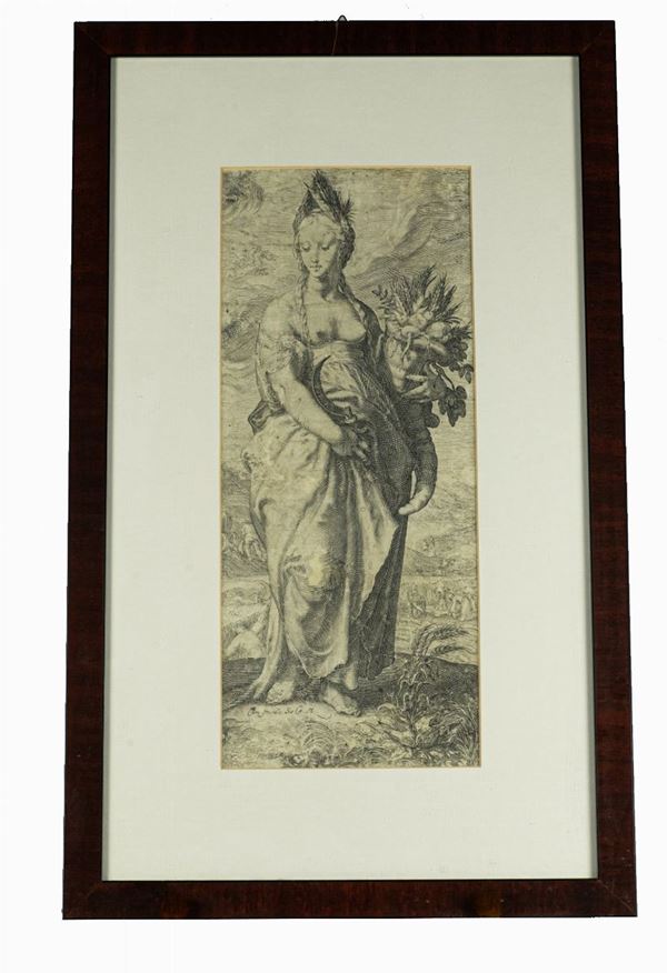 Engraving &quot;Goddess of Abundance&quot;