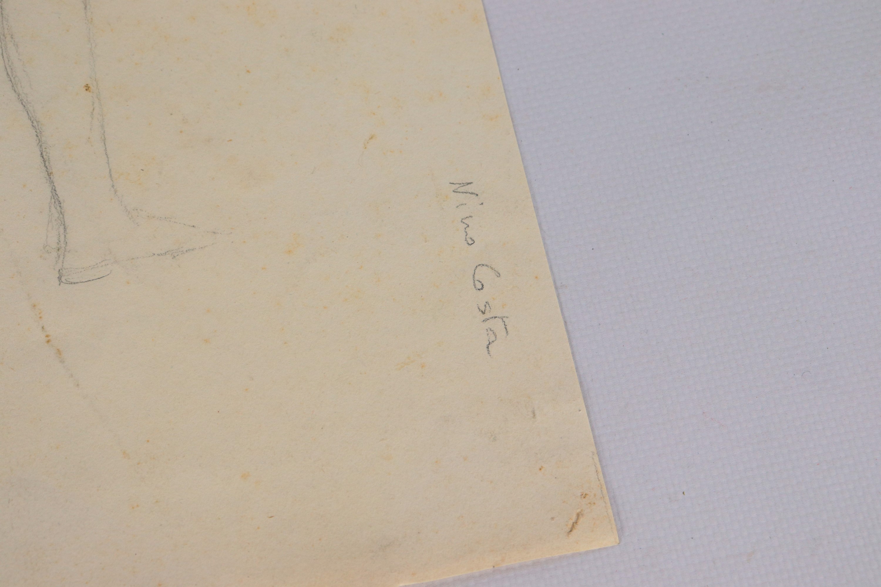 "Paesaggi, veduta di costa e figure", lotto di sei antichi piccoli disegni su carta a china, inch...