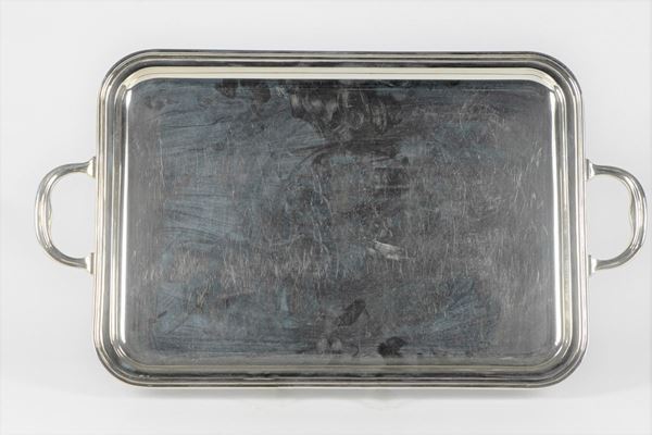 Rectangular tray in silver