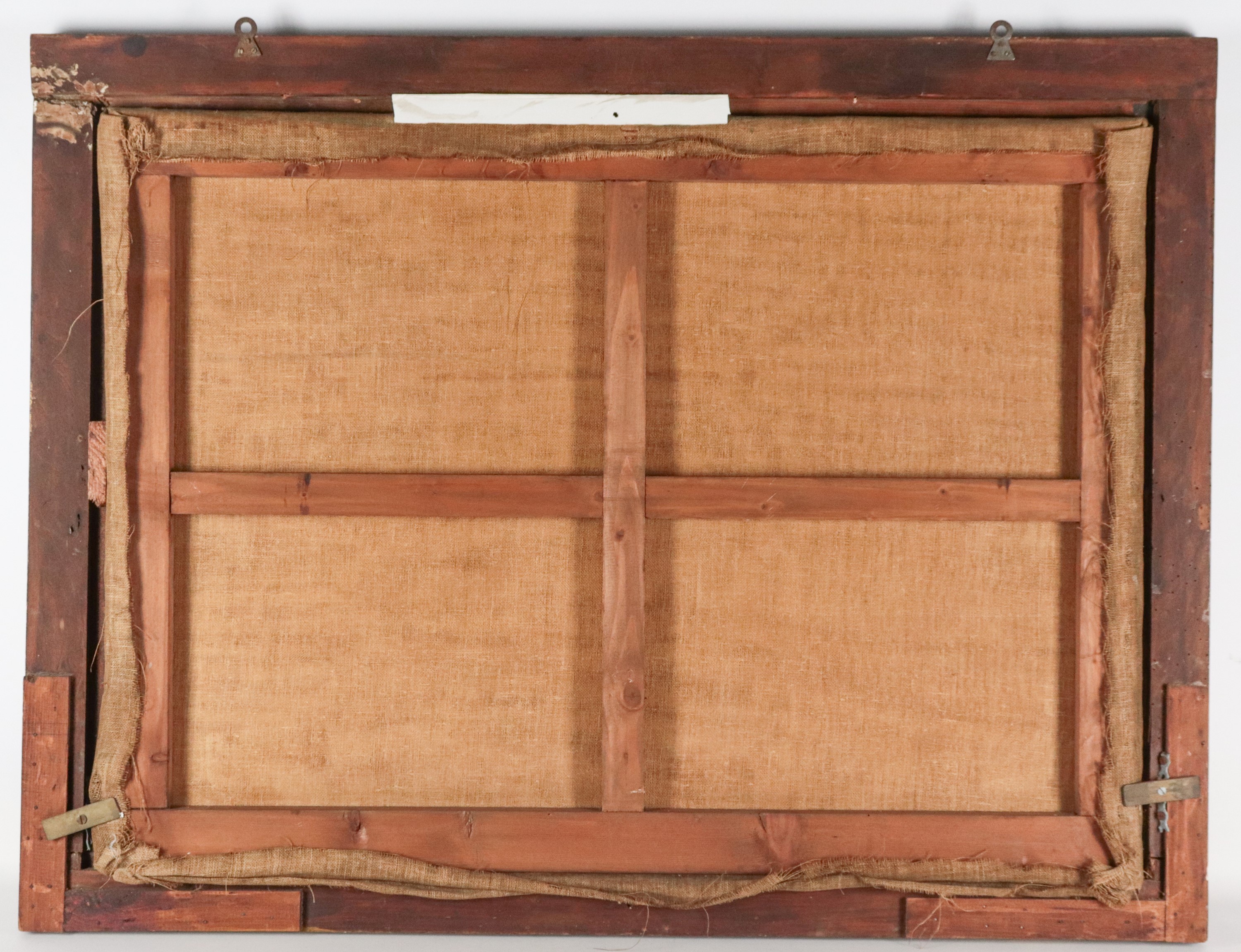 Seguace di. "La lotta dei Semidei con paesaggio sullo sfondo", pregevole dipinto ad olio su tela ...