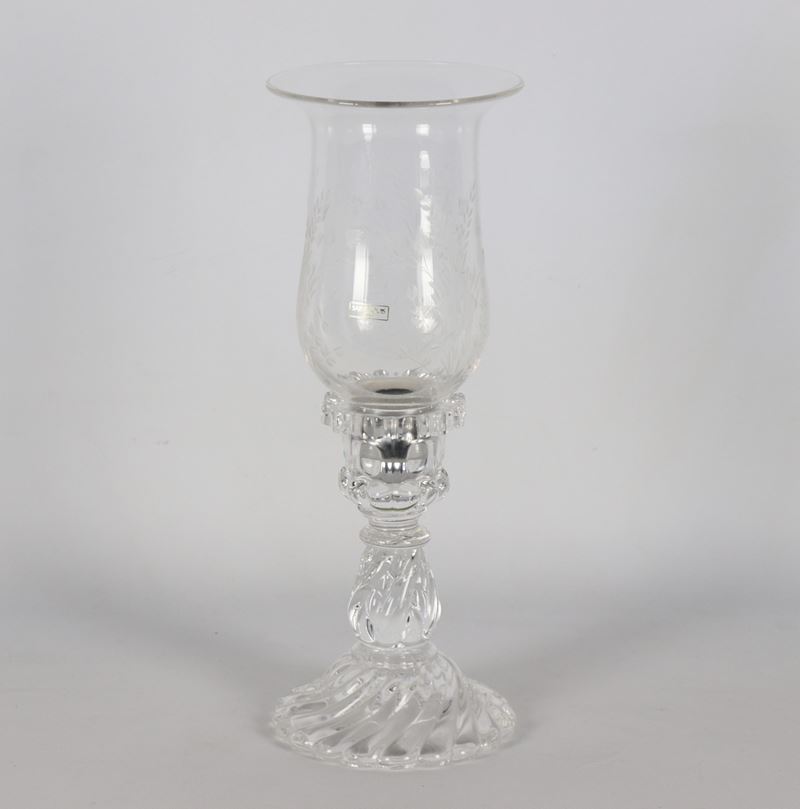 Portacandela in cristallo francese Saint Louis con campana soffiata