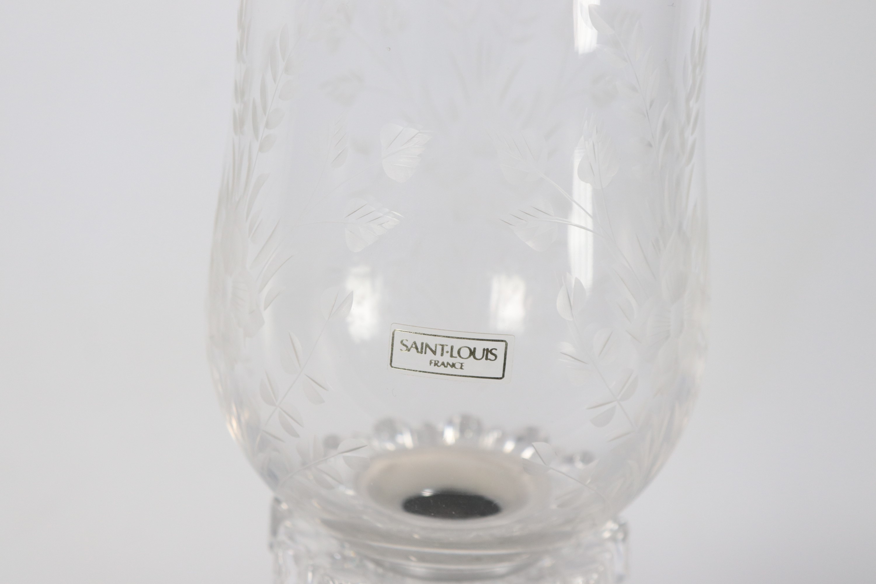 Portacandela in cristallo francese Saint Louis con campana soffiata