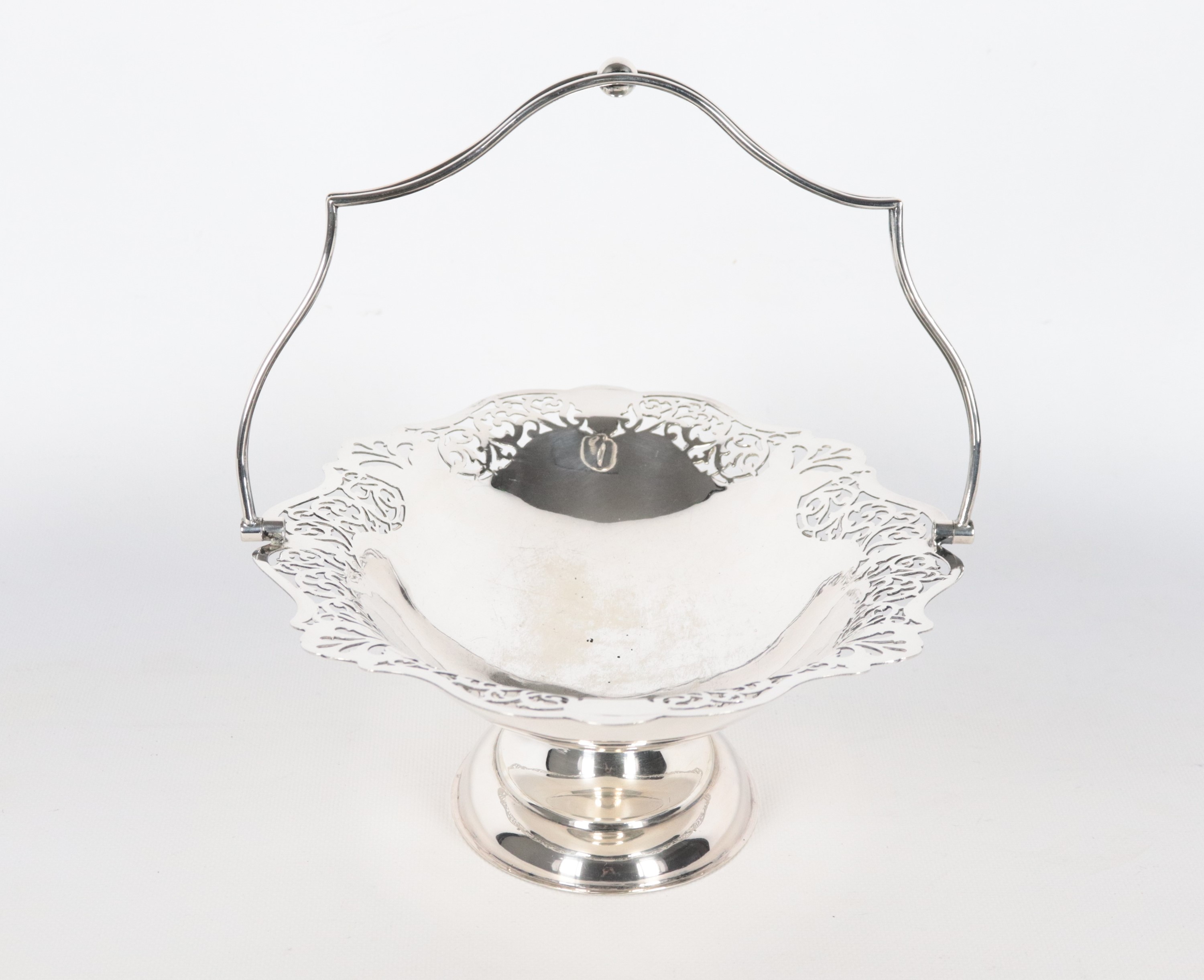 Cestino in metallo argentato