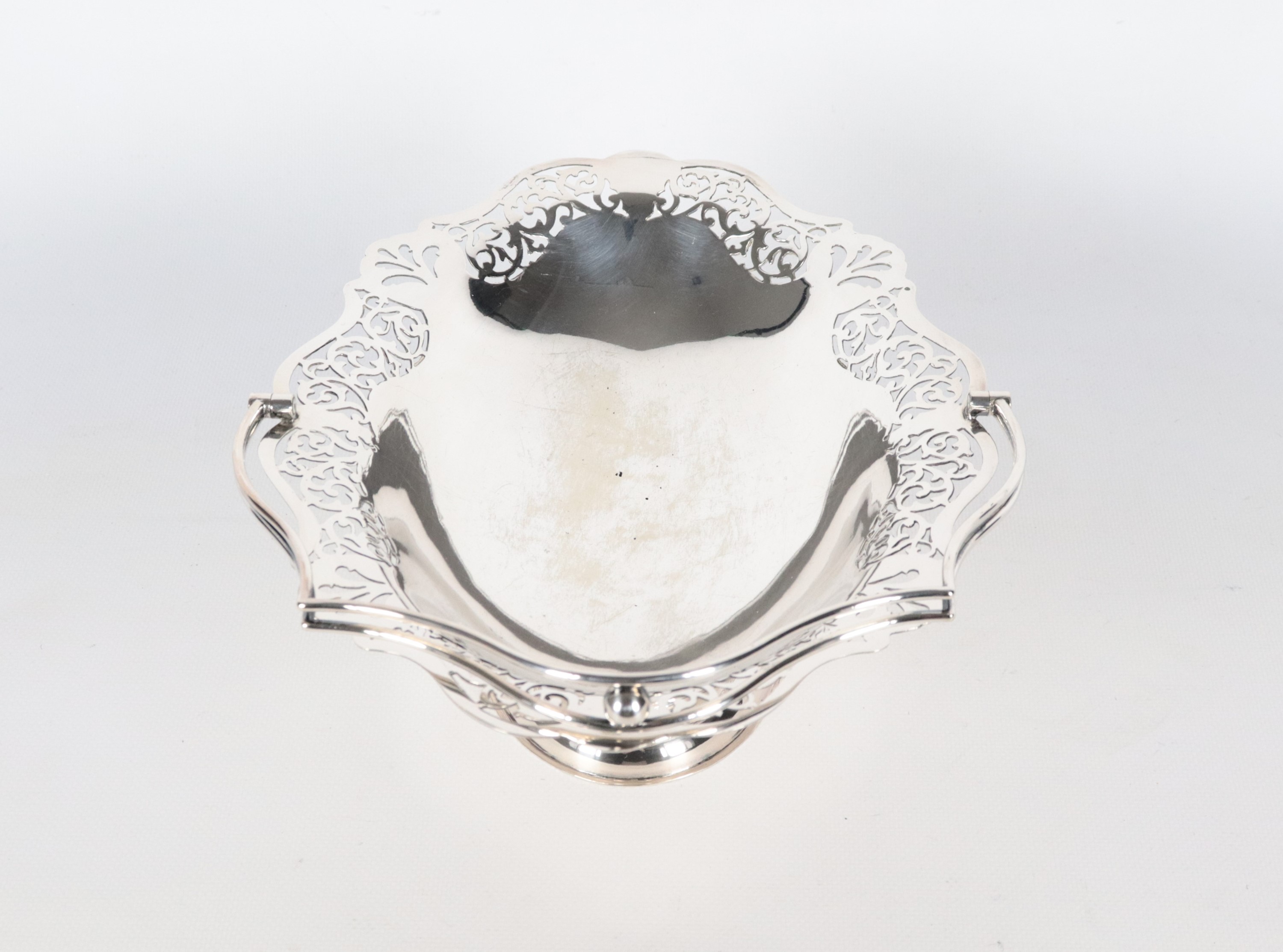 Cestino in metallo argentato