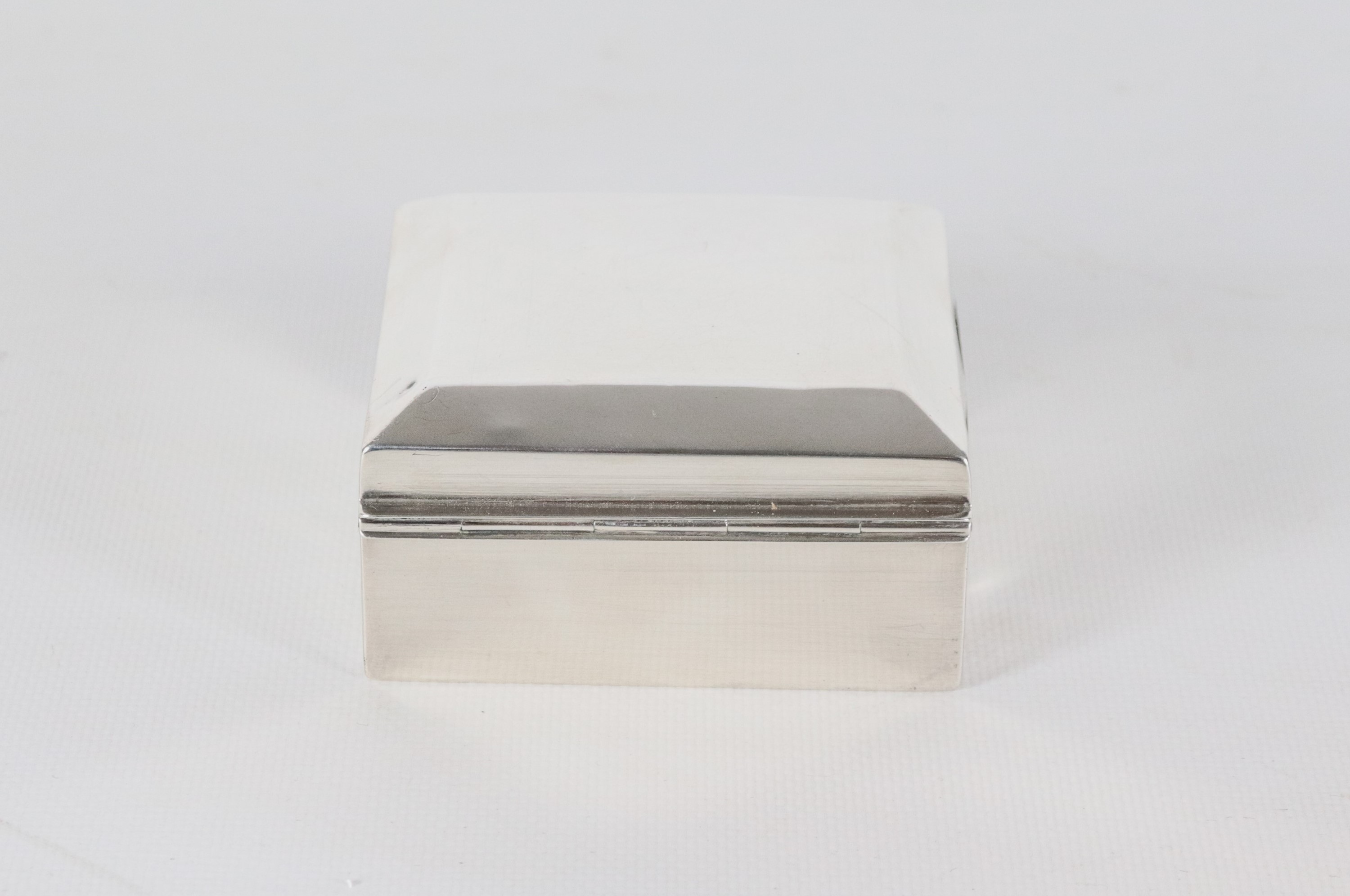 Antica scatola portasigarette inglese Giorgio V in argento e legno. Bolli Birmingham 1921