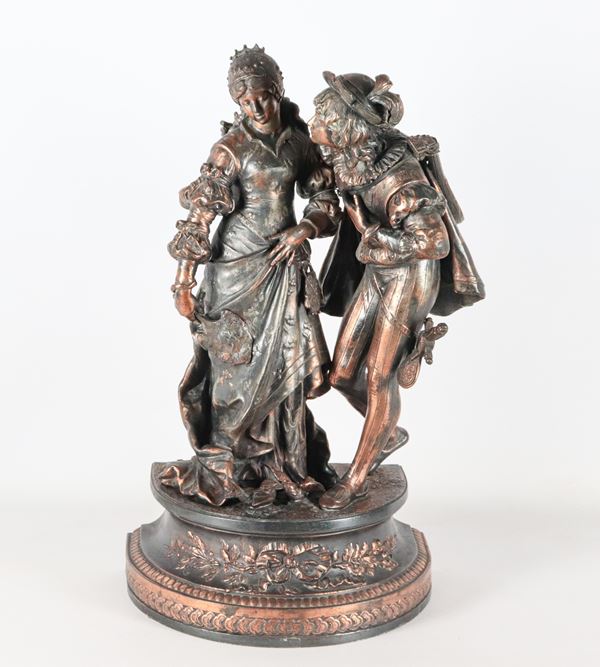 &quot;The Courtship&quot;, bronzed and patinated metal group