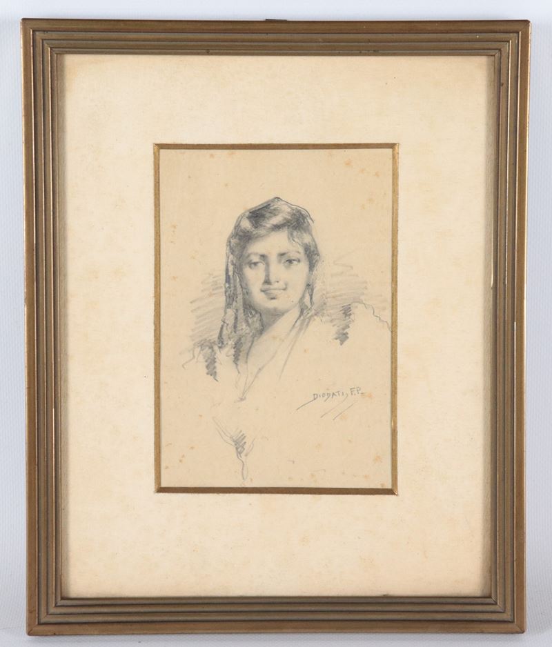 Firmato. "Ritratto di giovane popolana"