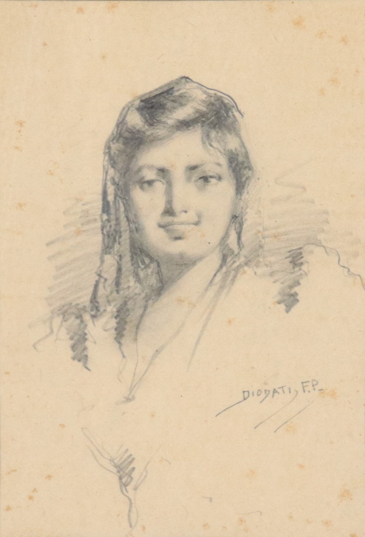 Firmato. "Ritratto di giovane popolana"