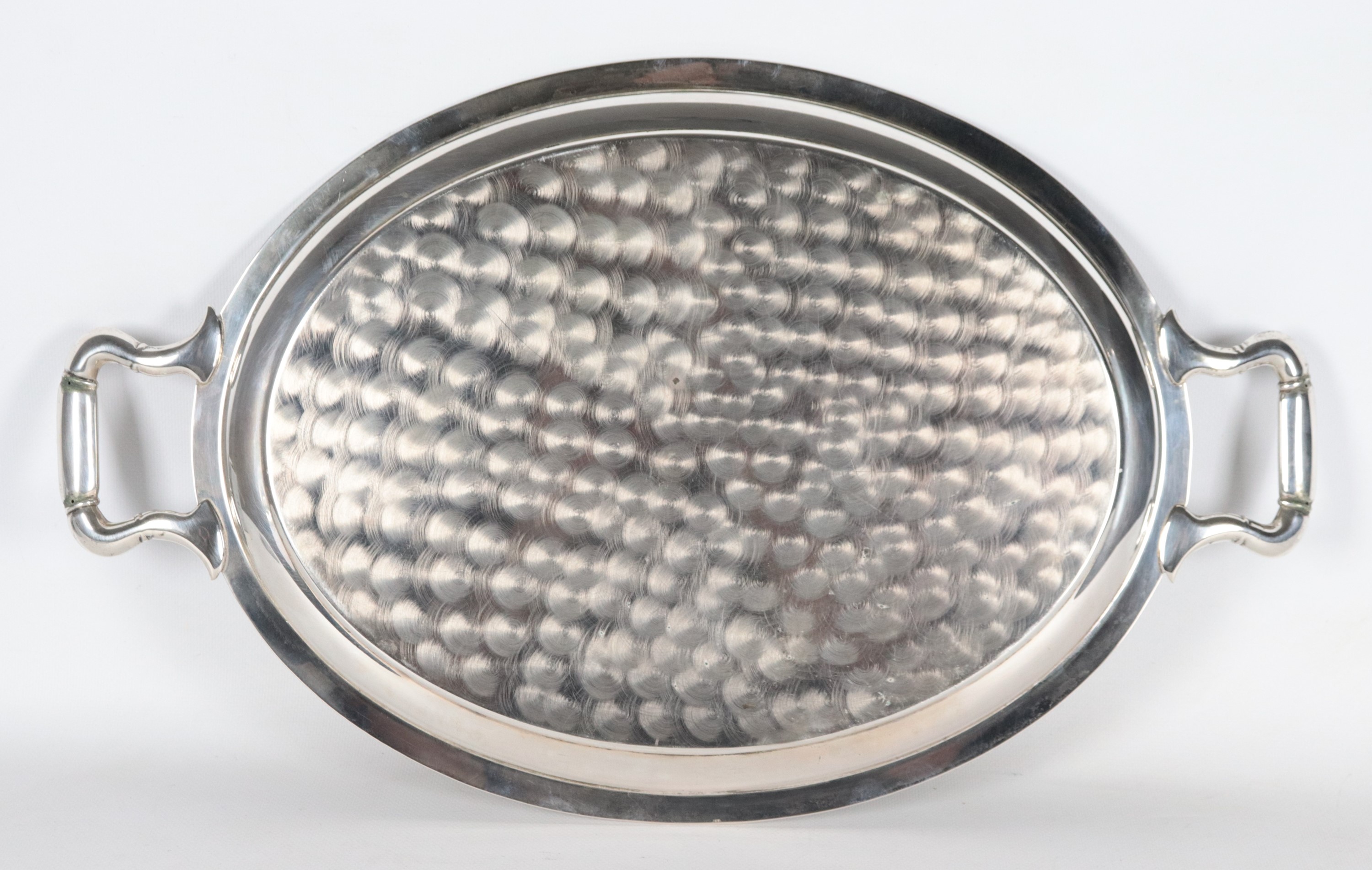 Vassoio ovale in argento, gr. 1235