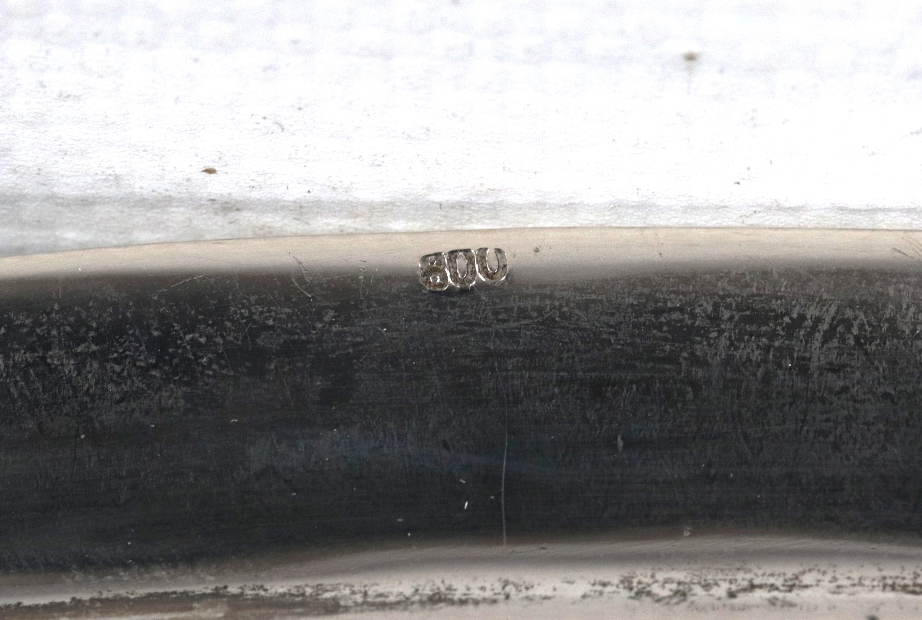 Vassoio ovale in argento, gr. 1235