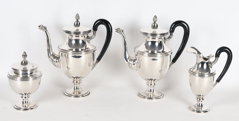 Servizio da caffè in argento, gr. 2090