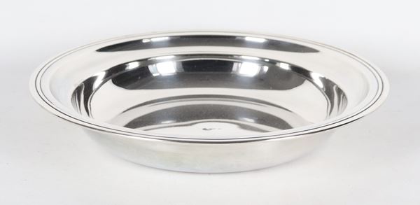 Silver metal risotto pan