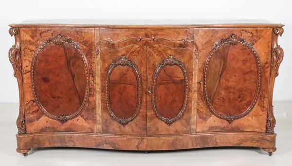 Curved-shaped walnut server