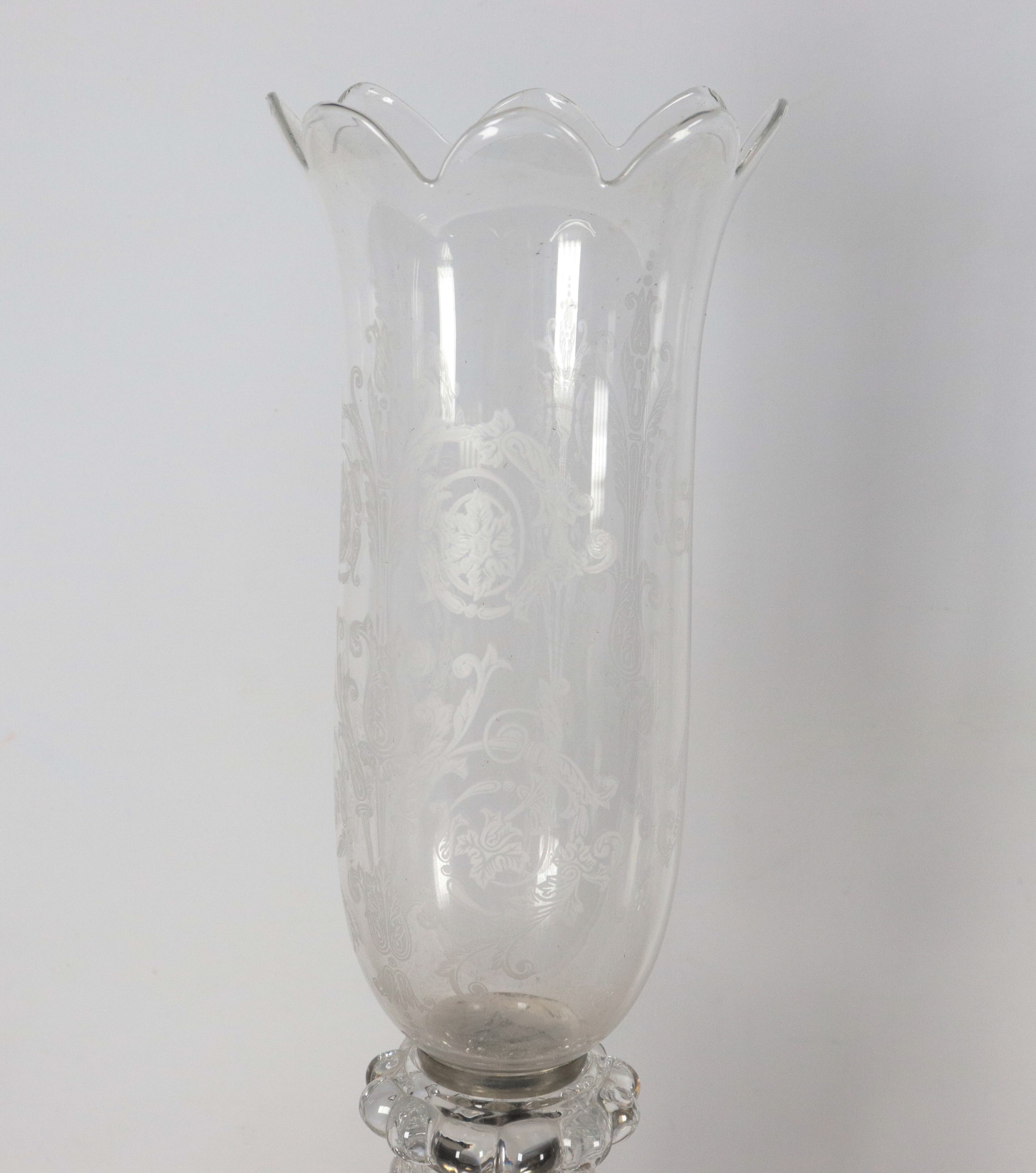 Coppia di portacandele in cristallo di Boemia