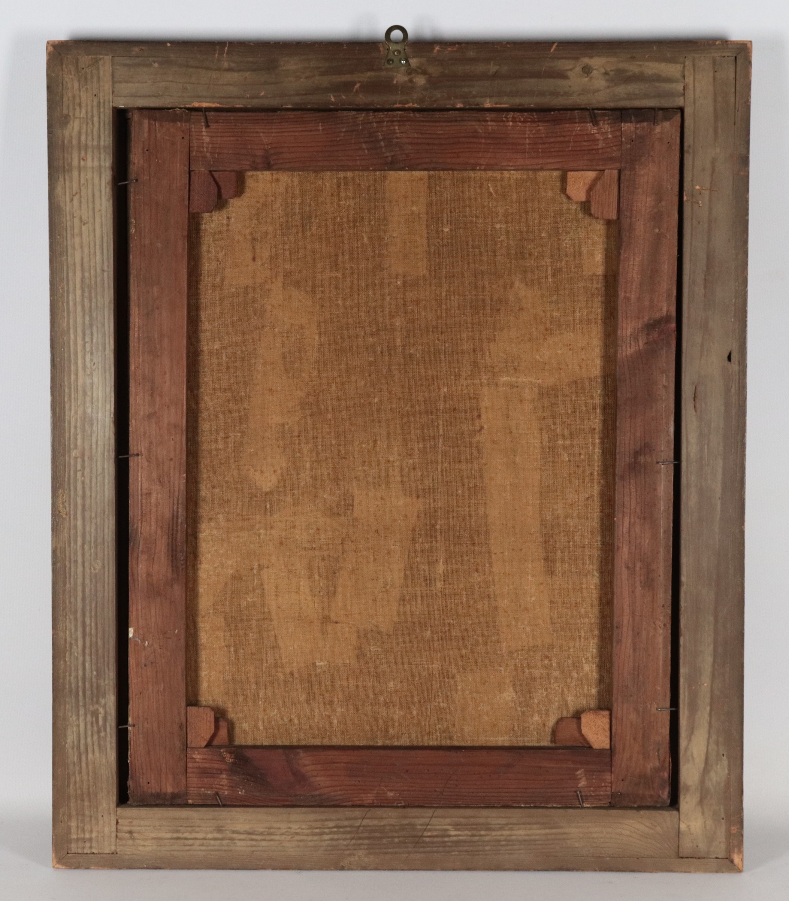 "Paesaggio nei dintorni di Tivoli con corso d'acqua e contadina"