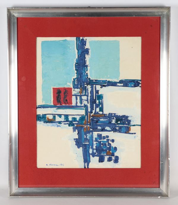 Antonio Vacca - Firmato e datato 1973. "Paesaggio urbano"