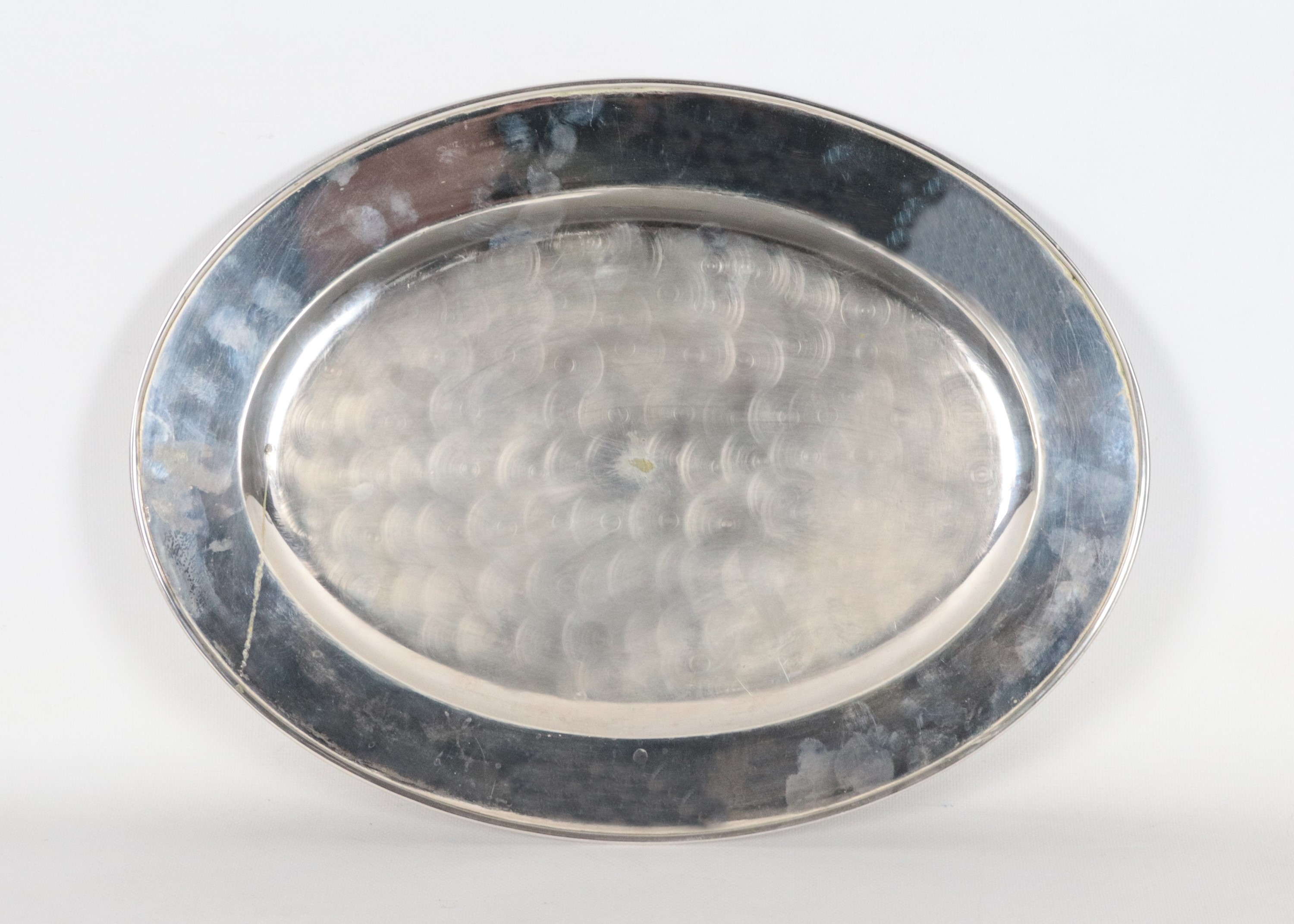 Piatto ovale da portata in argento, gr. 920
