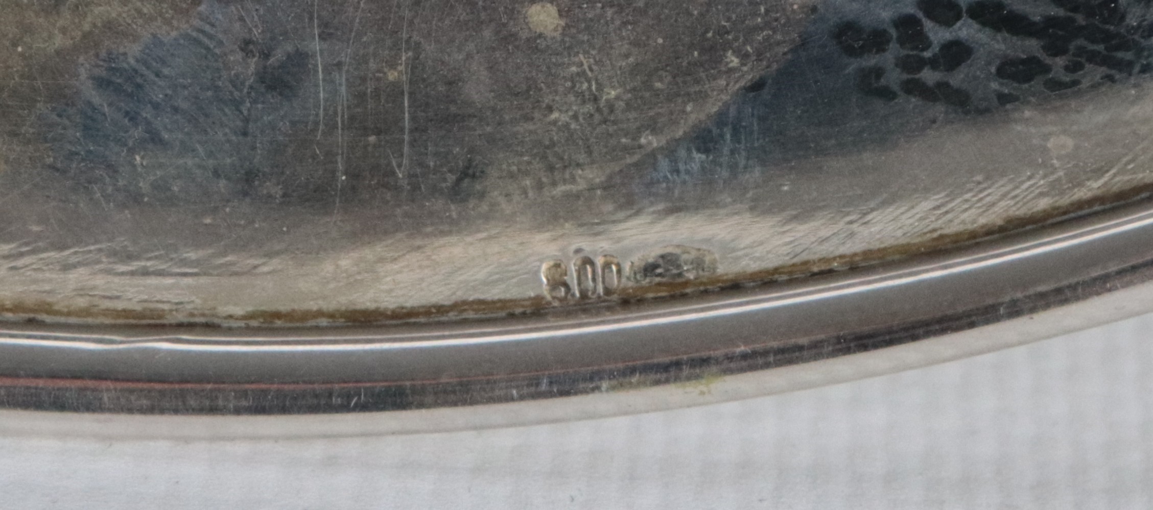 Piatto ovale da portata in argento, gr. 920