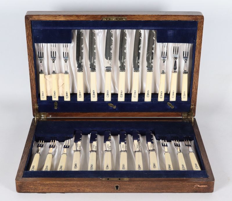 Servizio di posate da dolce in sheffield (24 pz)