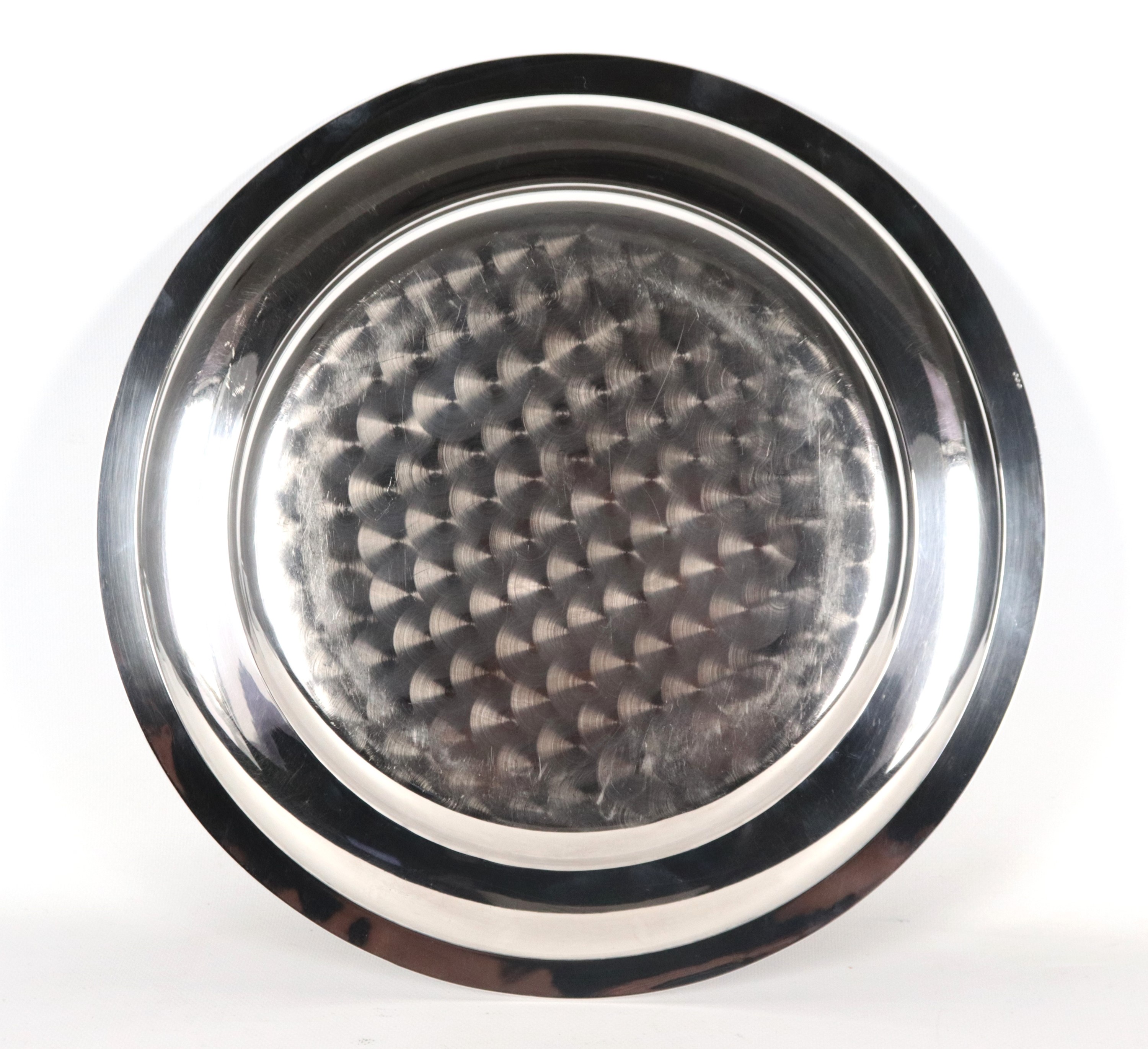 Grande piatto tondo da portata in argento, gr. 1140