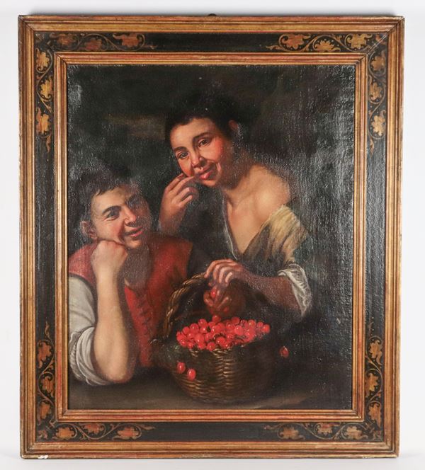 Tommaso Salini - Seguace di. "Ragazzi con cesto di ciliegie"