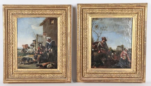Michelangelo Cerquozzi - Circle of. &quot;The farmers and shepherds with herds rest&quot;