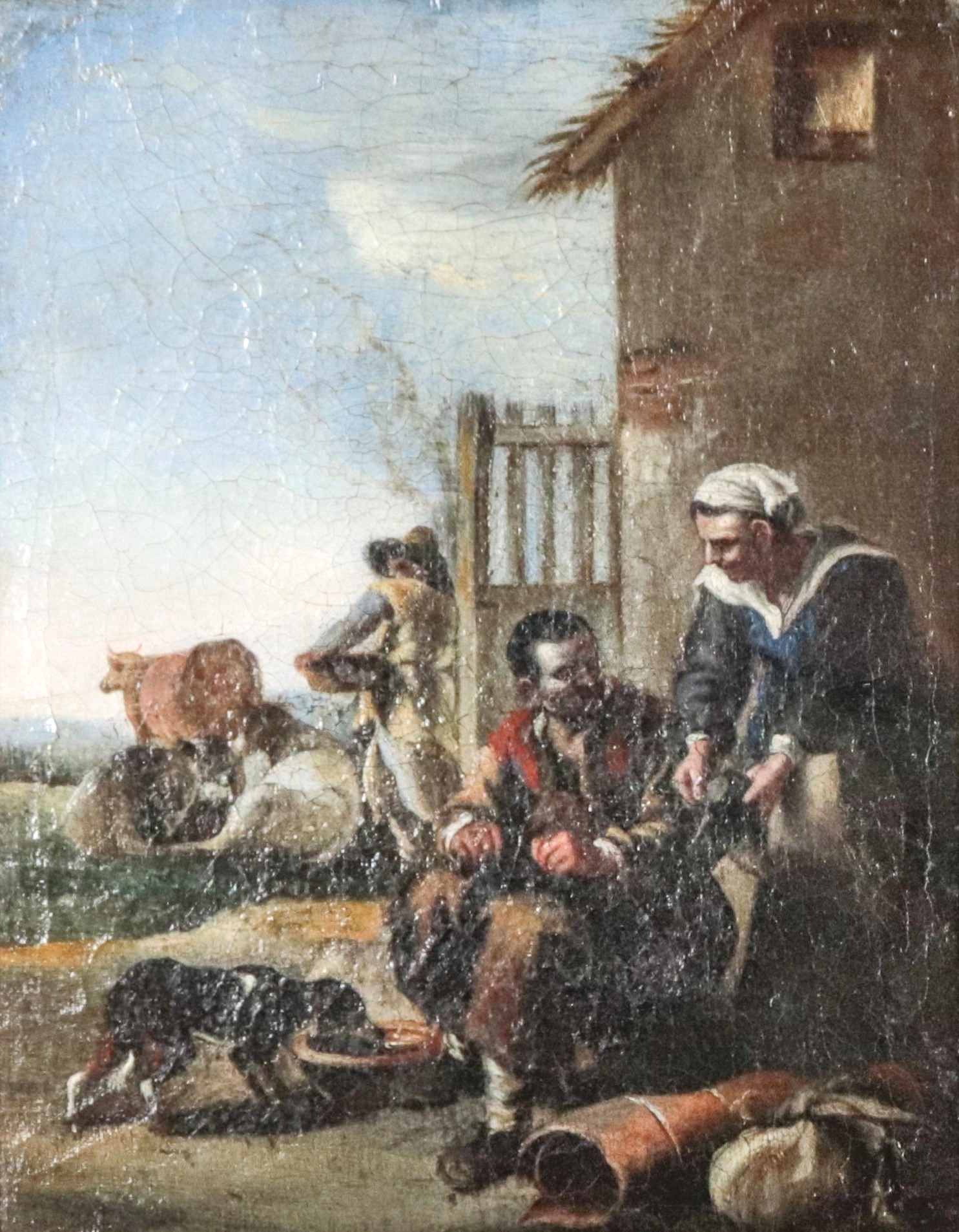 Cerchia di. "La sosta dei contadini e pastore con armenti"