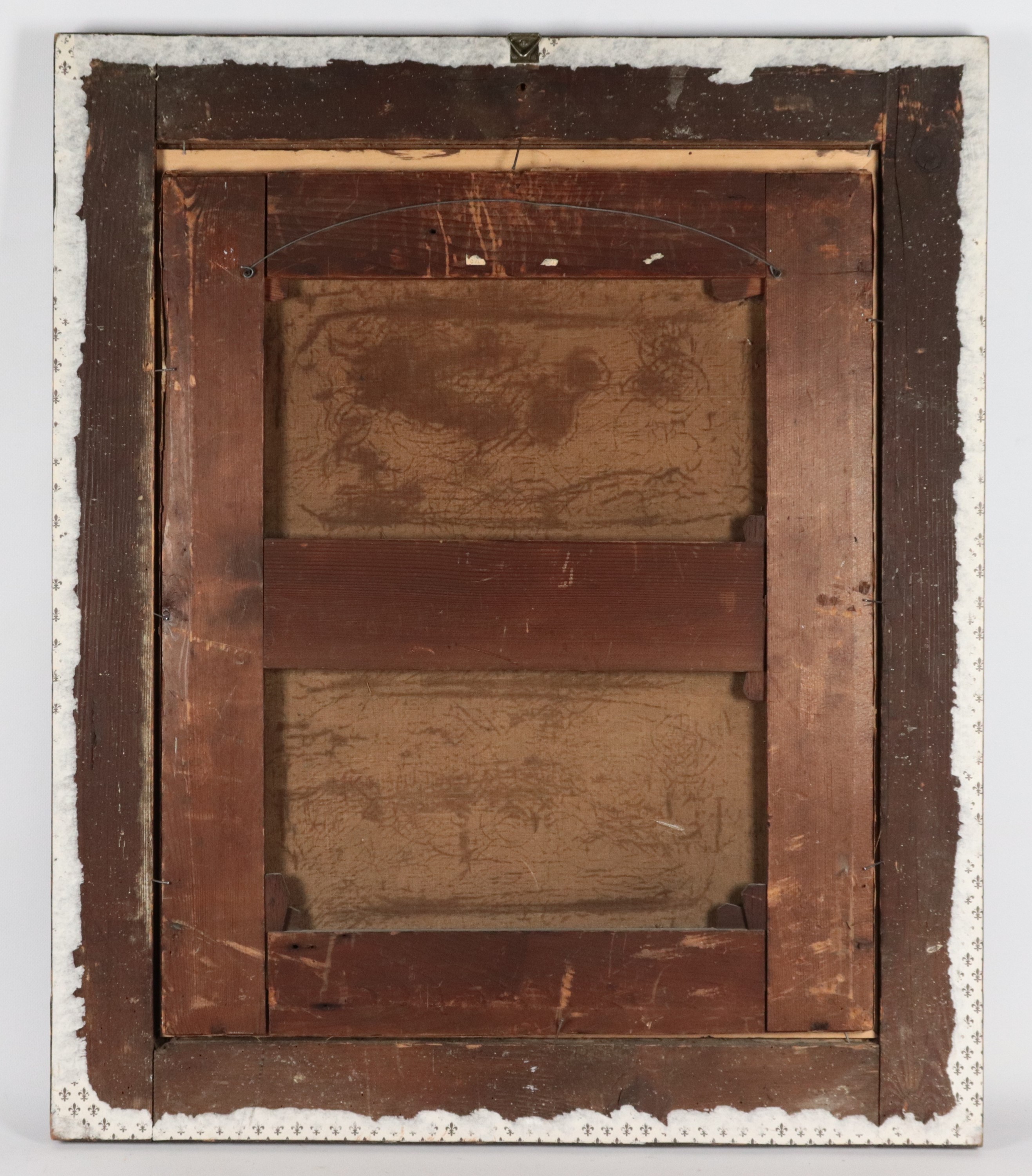 Cerchia di. "Paesaggio con arco, pastore con caprette, armenti e cavallo bianco"