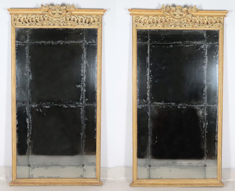 Coppia di antiche specchiere francesi Luigi XVI