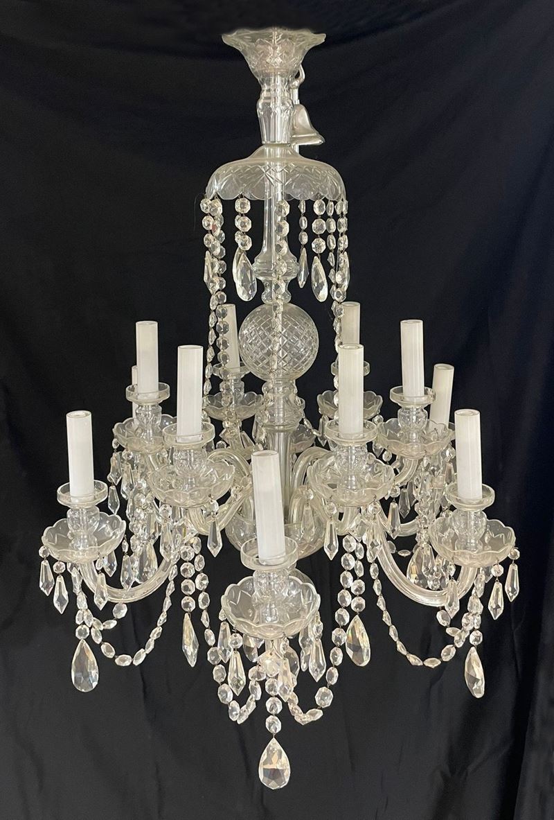 Lampadario in cristallo di Boemia, 12 luci