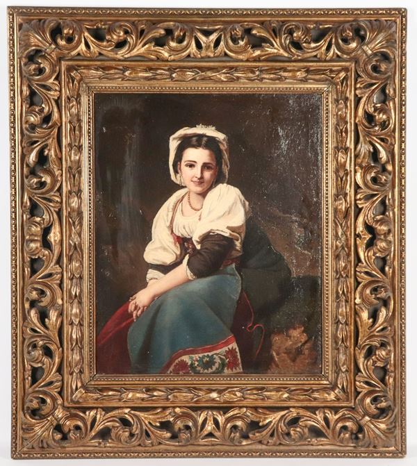 Scuola Romana XIX Secolo - "Popolana laziale"