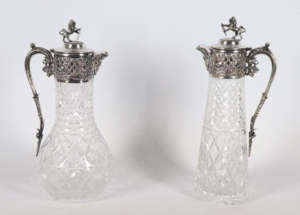 Lot of two antique English crystal jugs