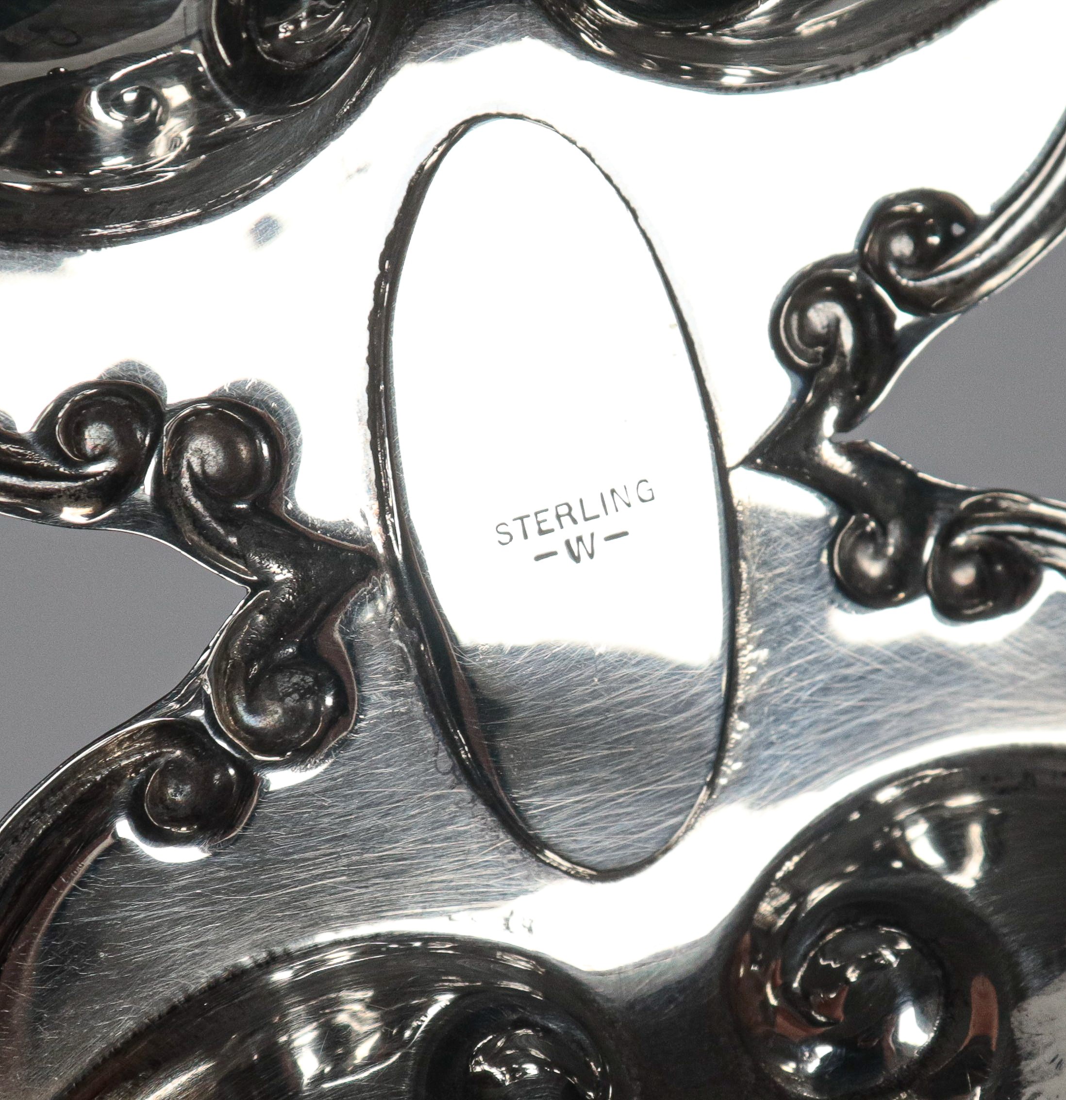 Coppia di portabonbon in argento Sterling 925 a forma di conchiglie, gr. 400