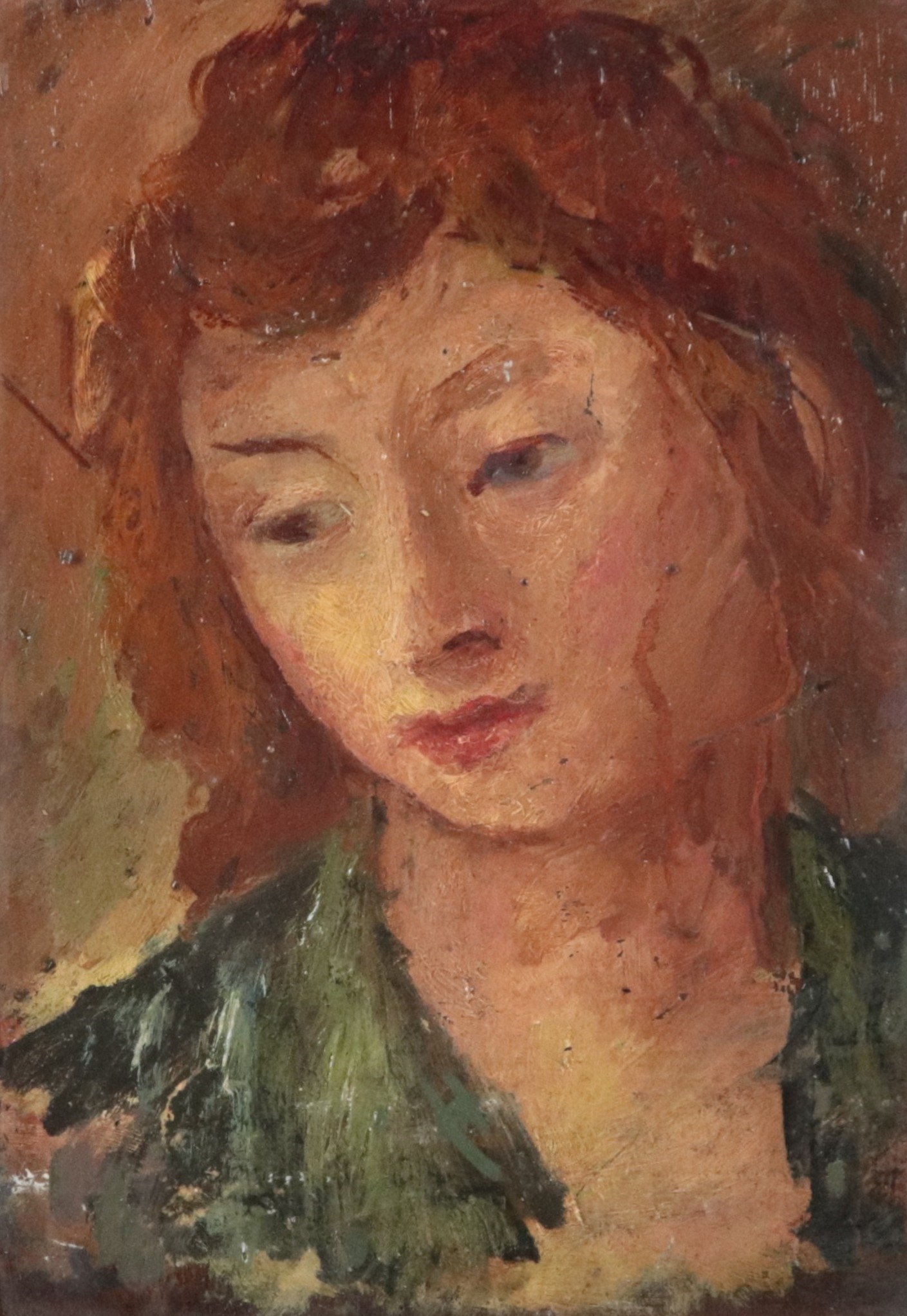 "Volto di ragazza pensierosa"