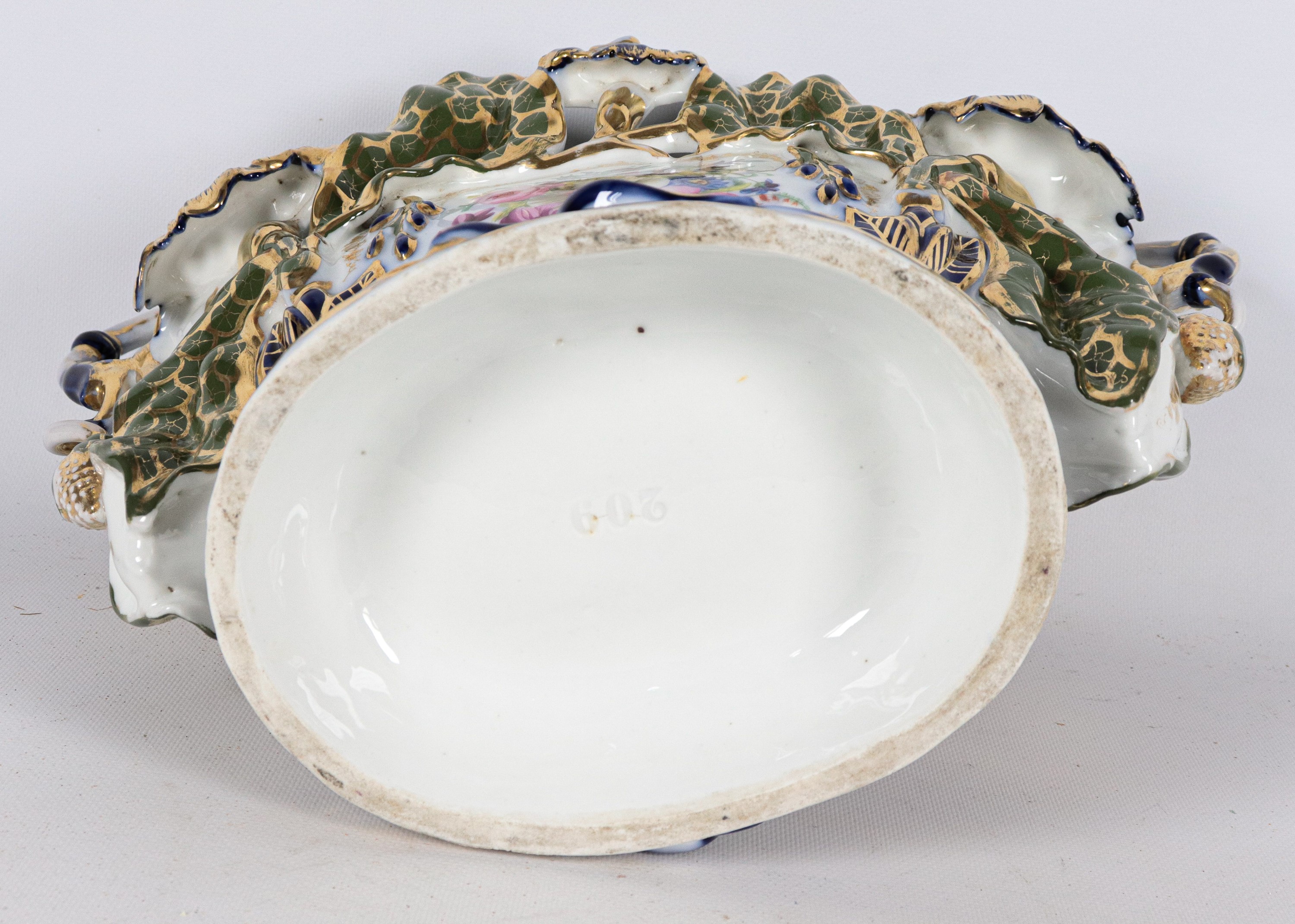 Vaso napoletano a cartoccio con due manici Epoca Luigi Filippo