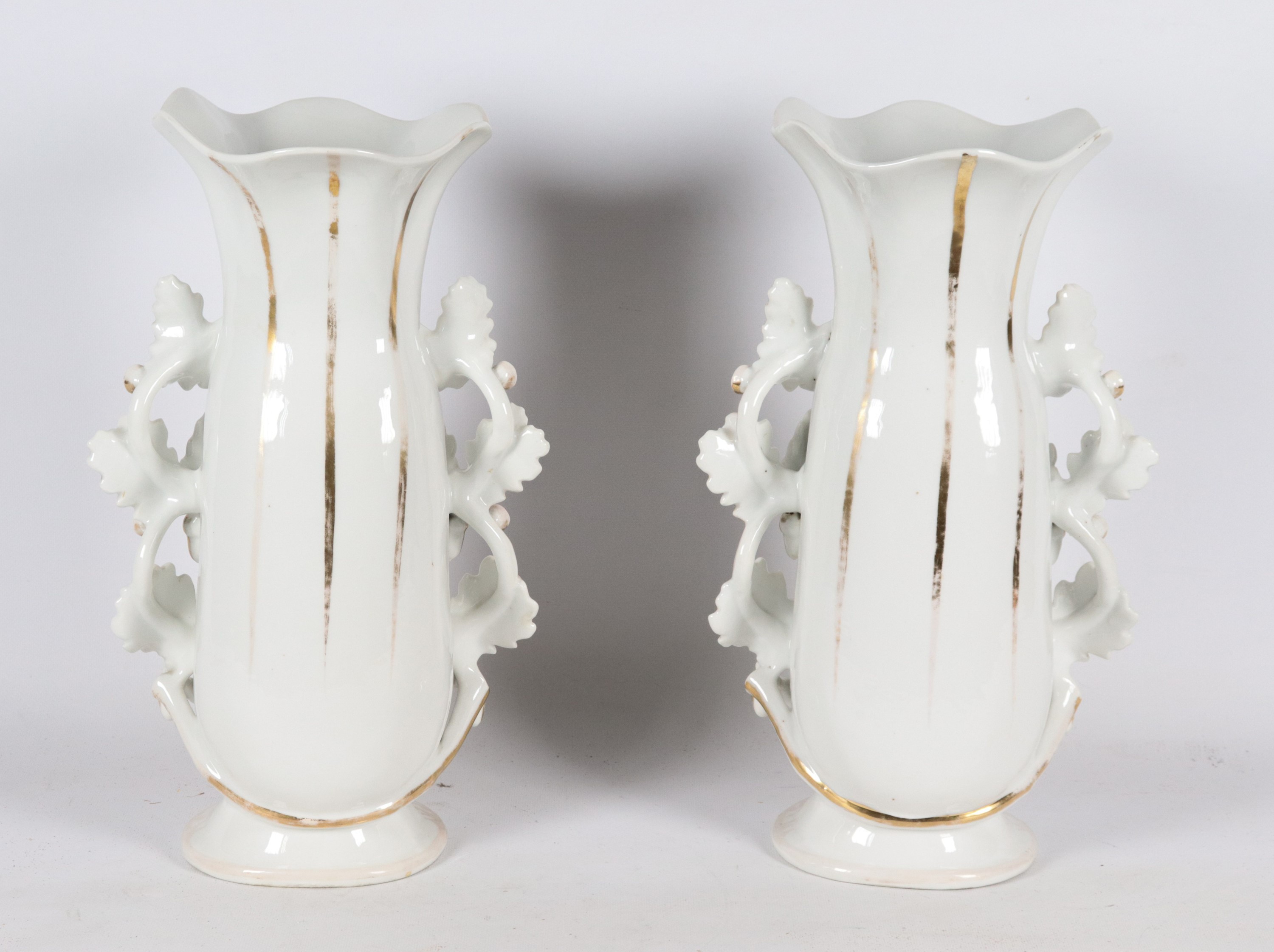 Coppia di vasi napoletani a cartoccio Epoca Luigi Filippo