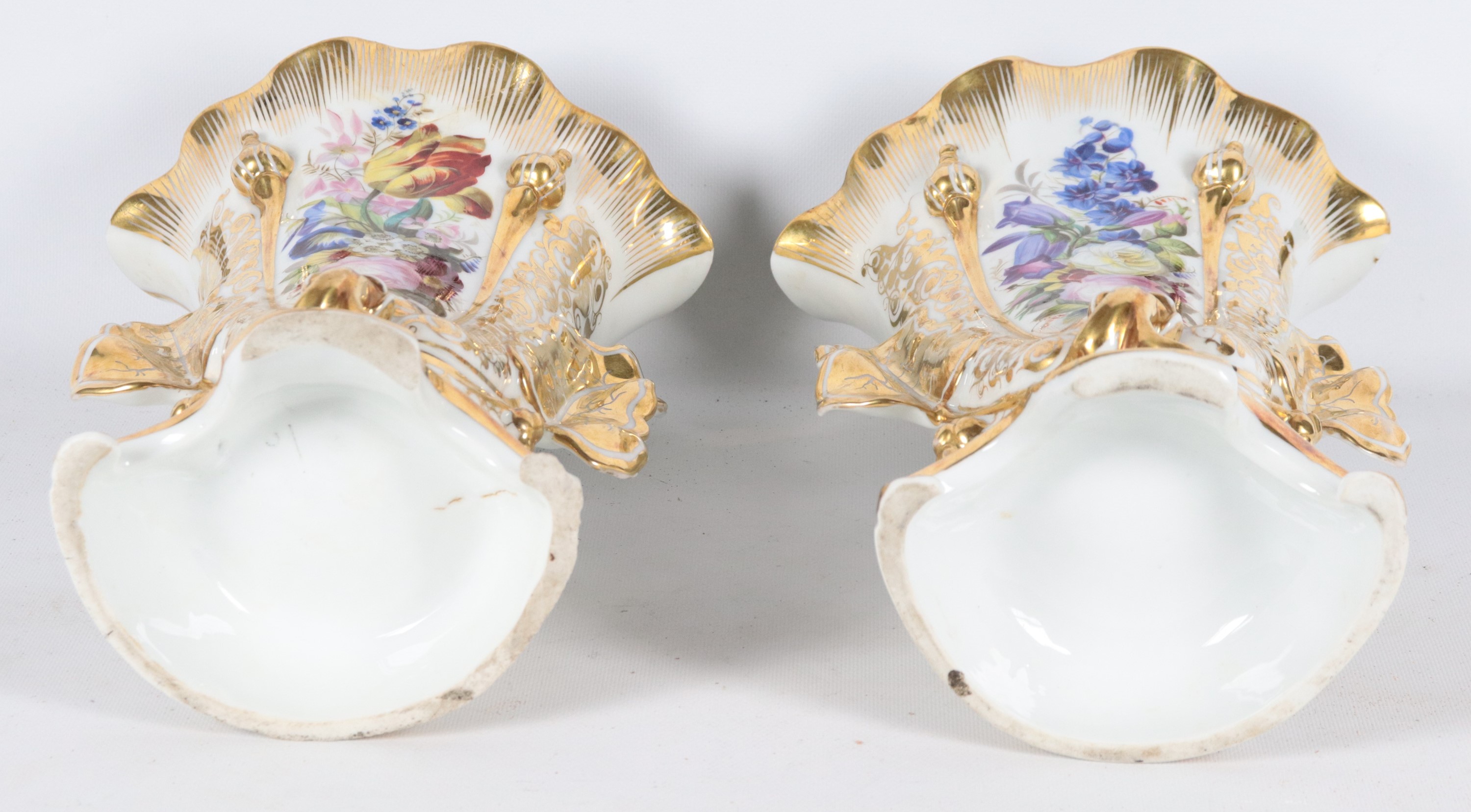 Coppia di vasi napoletani a cartoccio Epoca Luigi Filippo