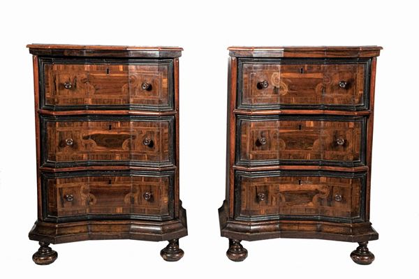 Pair of Lombard-Venetian Louis XIV bedside tables
