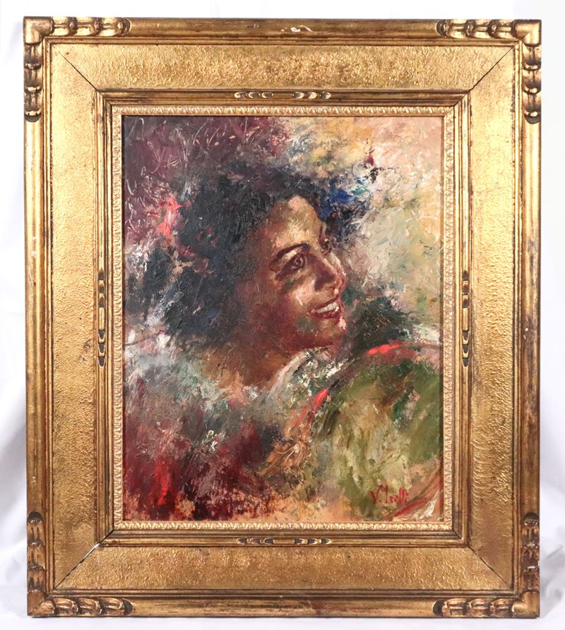 Firmato. "Volto di ragazza"