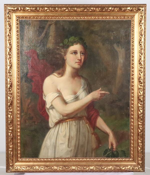 Scuola Italiana Fine XVIII - Inizio XIX Secolo - Tracce di firma. "La Musa della poesia"
