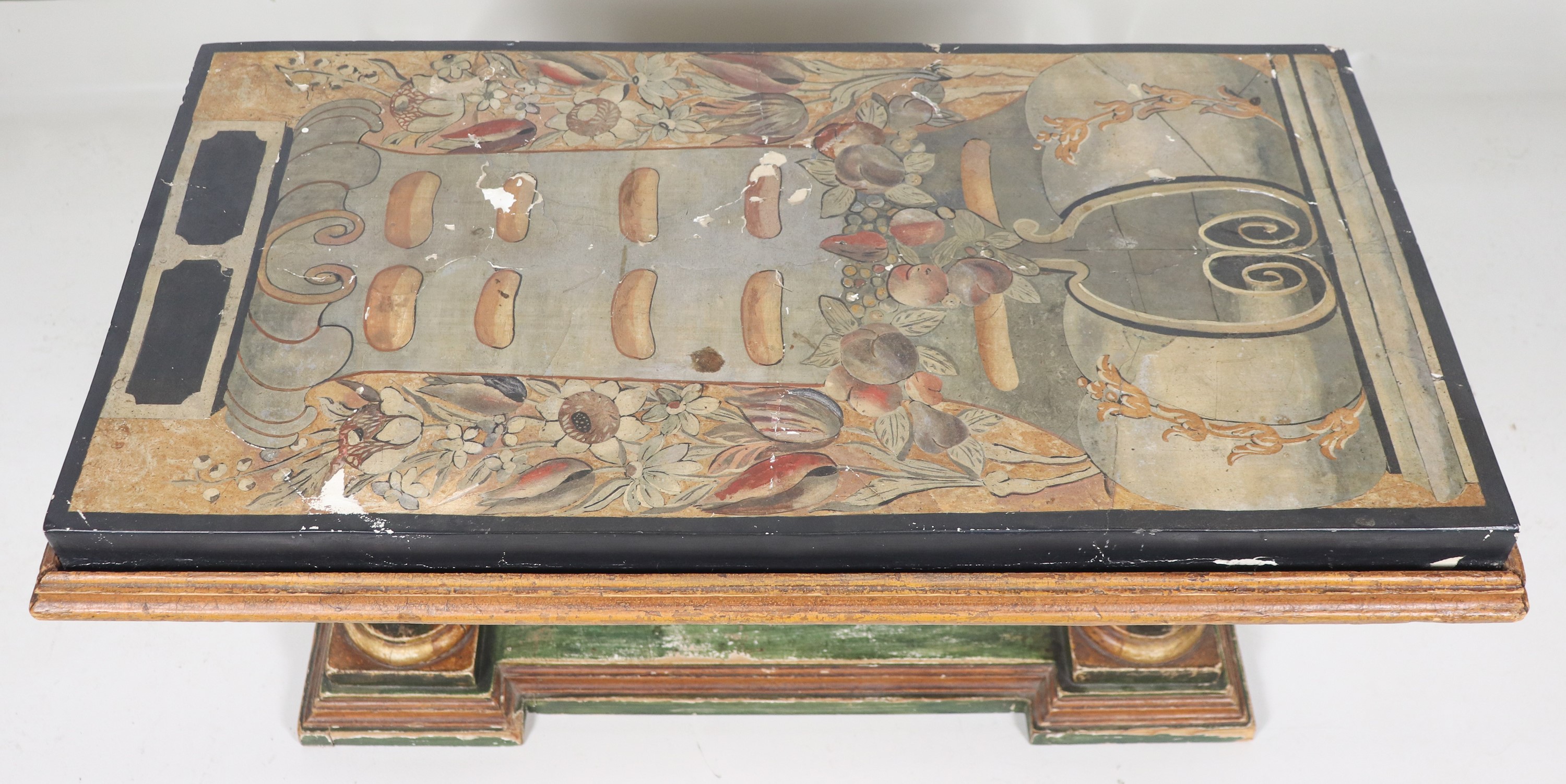 Antico tavolo da salotto con piano in scagliola Periodo Luigi XIV