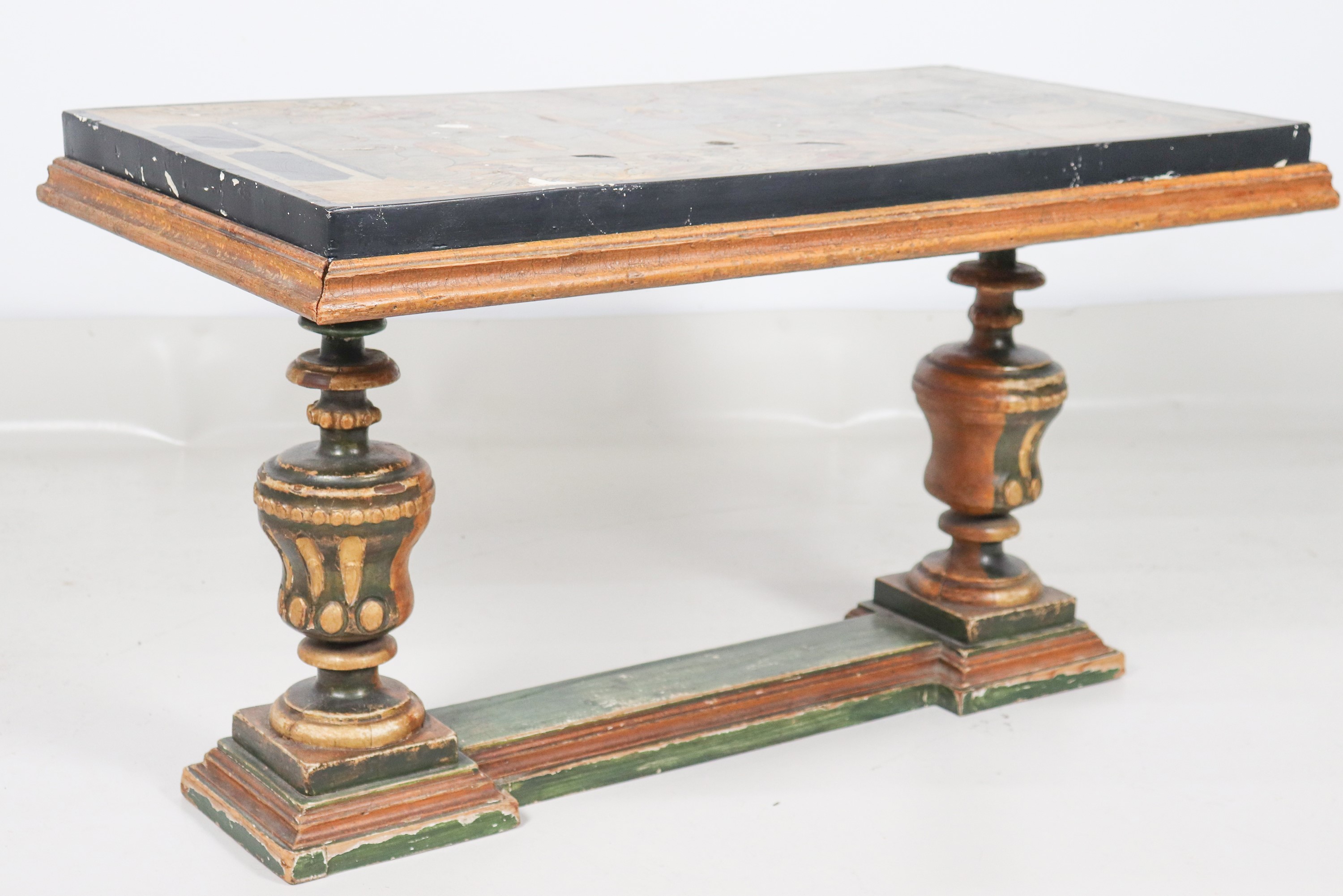 Antico tavolo da salotto con piano in scagliola Periodo Luigi XIV