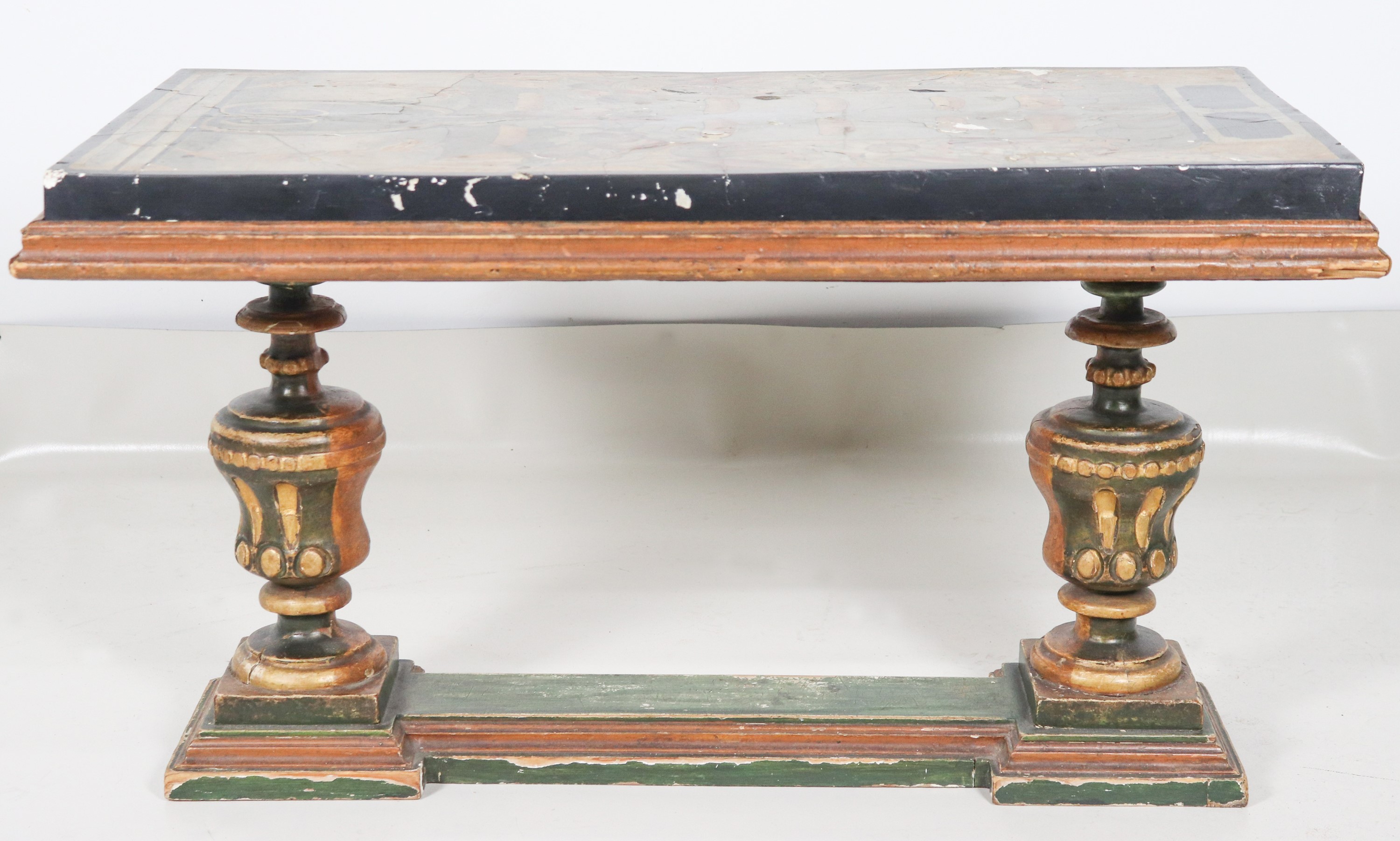 Antico tavolo da salotto con piano in scagliola Periodo Luigi XIV