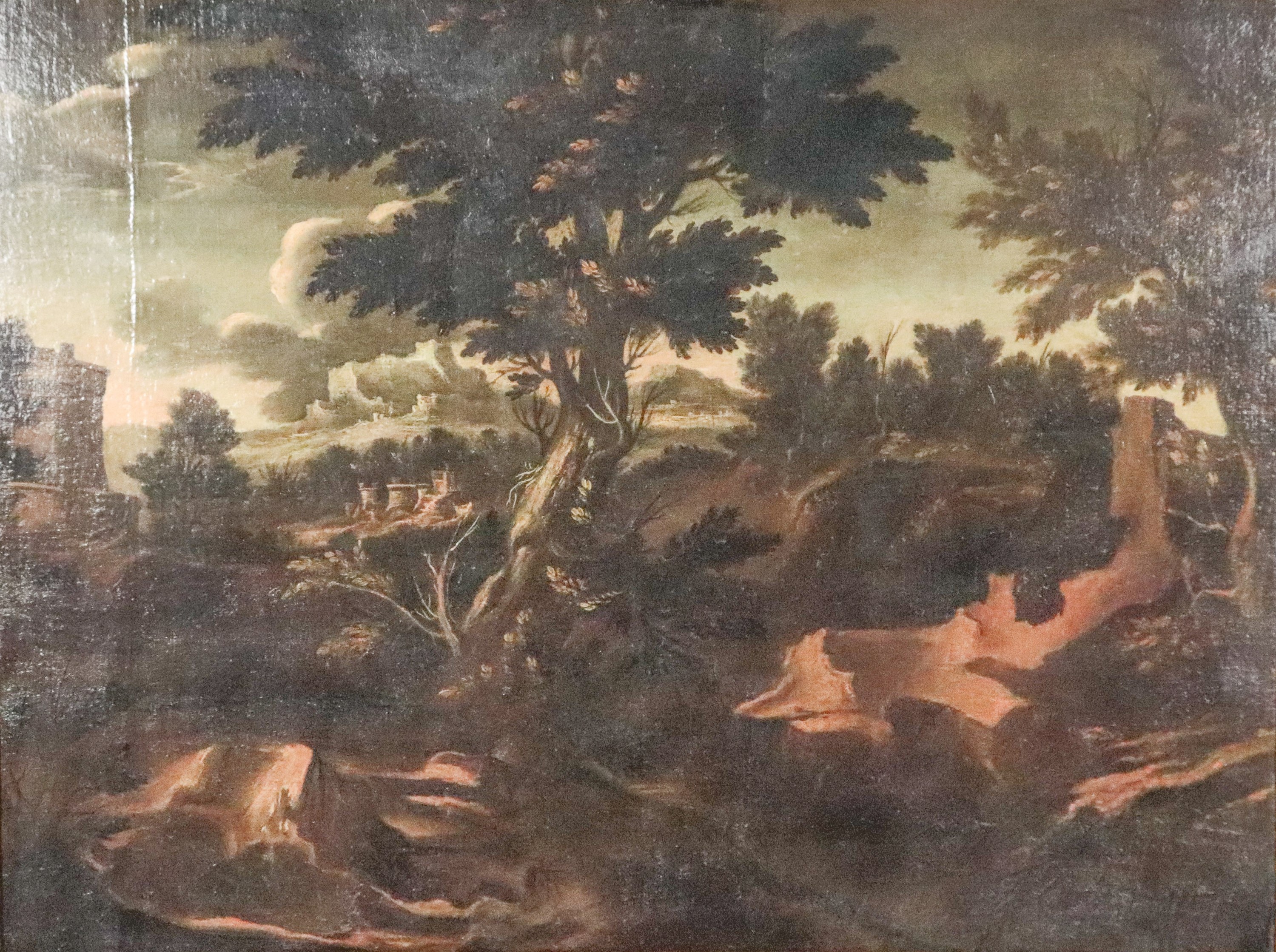 'Paesaggio mediterraneo con borgo'