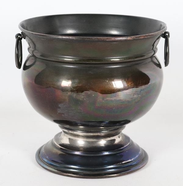 Small burnished metal vase