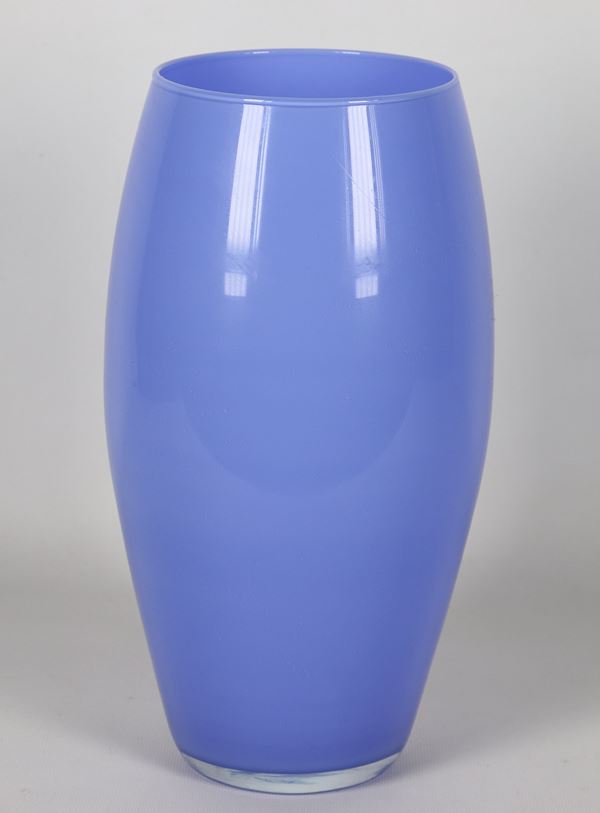 Blue Murano blown glass vase